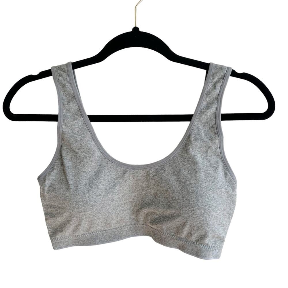 Lucky Brand Seamless Scoop Neck Wireless Lounge Bralette Grey Size Large